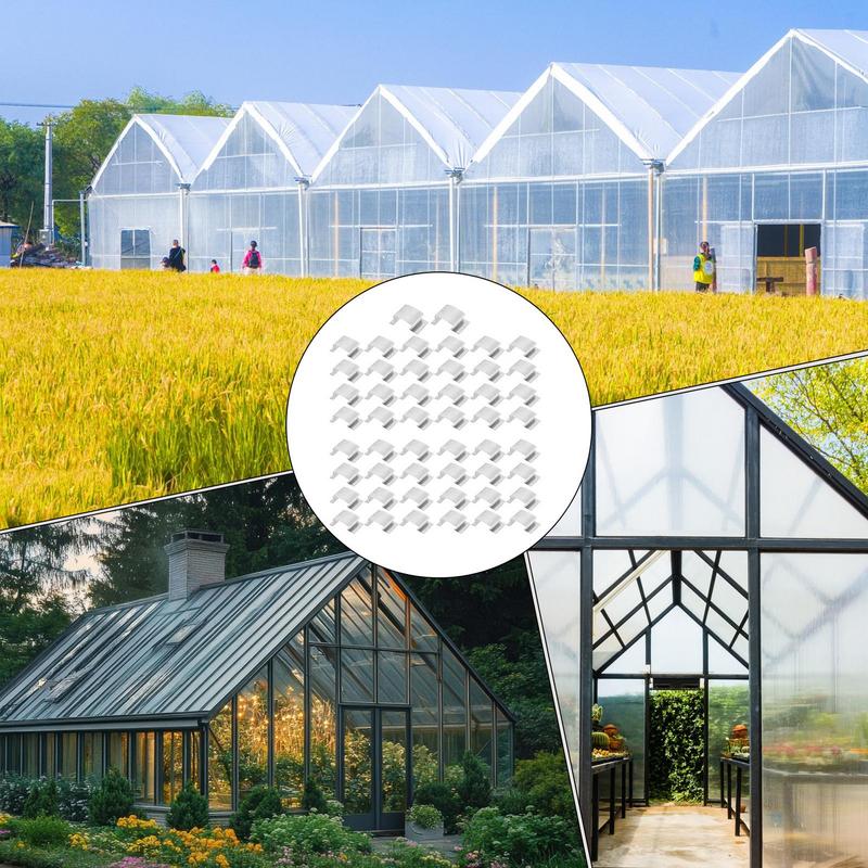 50Pcs Stainless Steel Greenhouse Glass Clips G-Shaped Spring Repair Tool Fixing Garden Accessories for Window Panels & Web Sheet