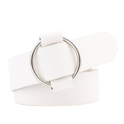 New High Quality Ladies Fashion Needle-free Metal Round Buckle Belt Jeans