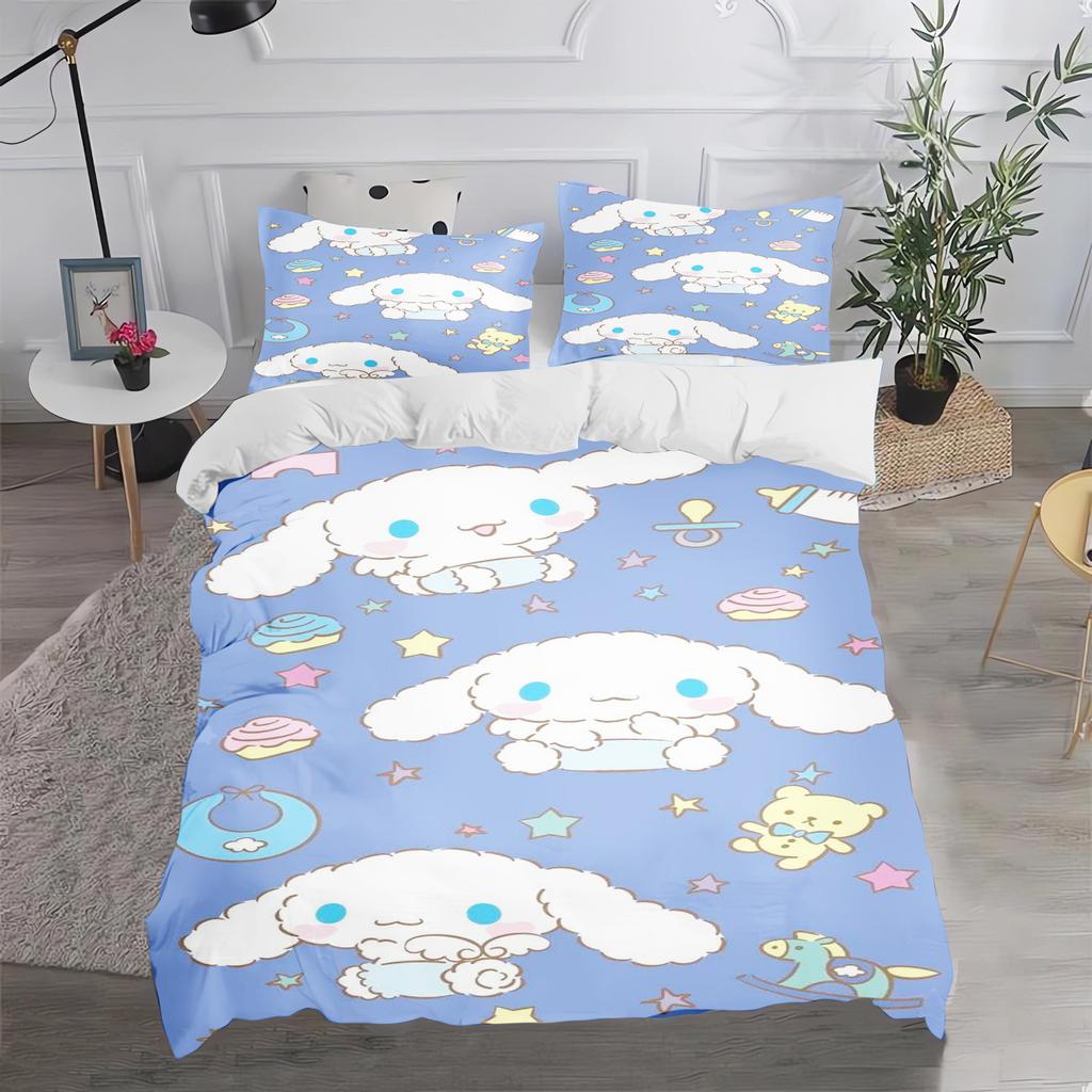 Cinnamoroll Duvet Cover Set Comforter Bedding 3d Children'S Bedding Set 3-Piece 1 Quilt Cover King Size