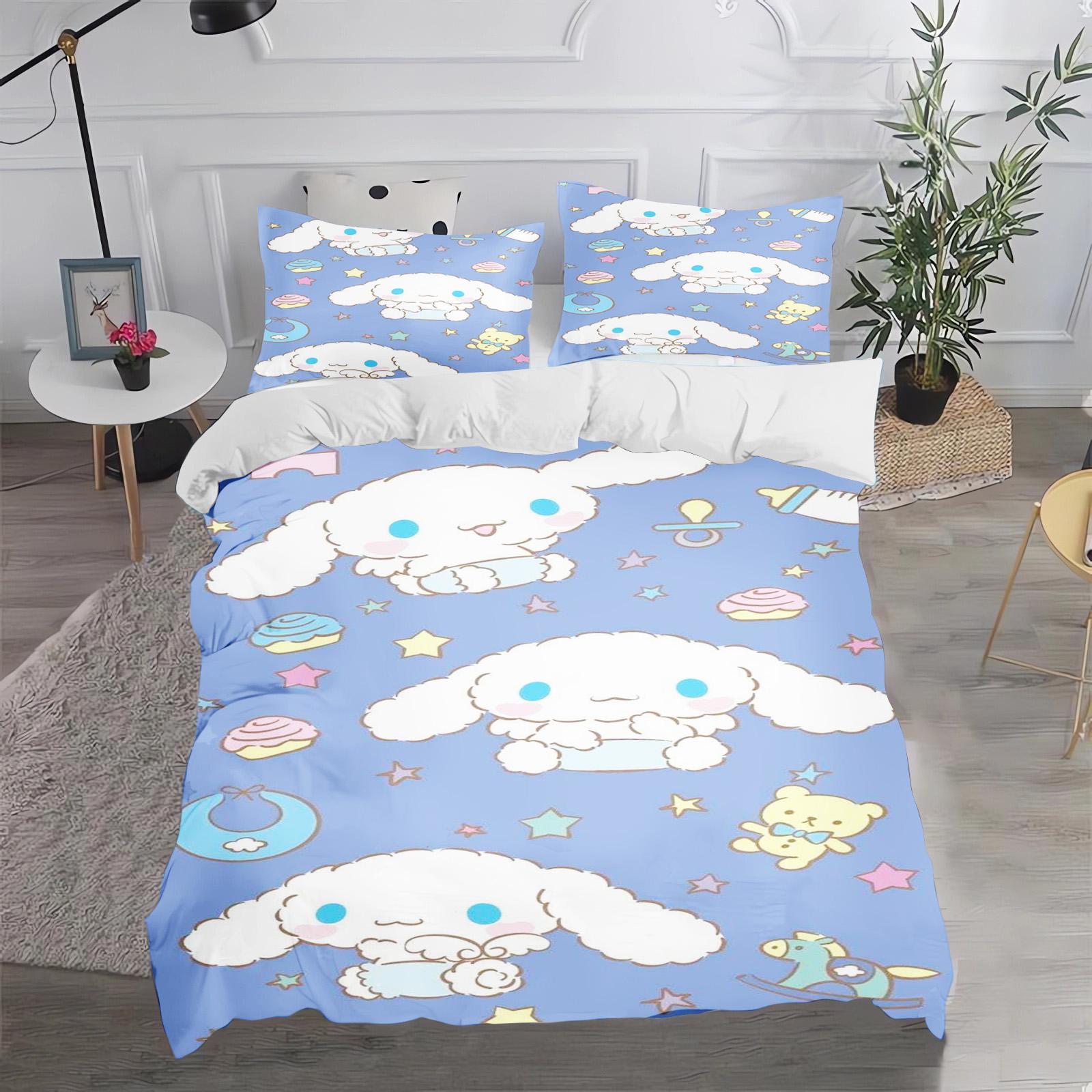 

Cinnamoroll Duvet Cover Set Comforter Bedding 3D Children S Bedding Set 3-Piece 1 Quilt Cover King Size 90X200CM