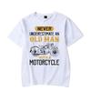 Never Underestimate An Old Man with A Motorcycle Graphic Tshirt Funny Tshirt Fashion Harajuku T-shirt Oversize Men Brand T-shirt
