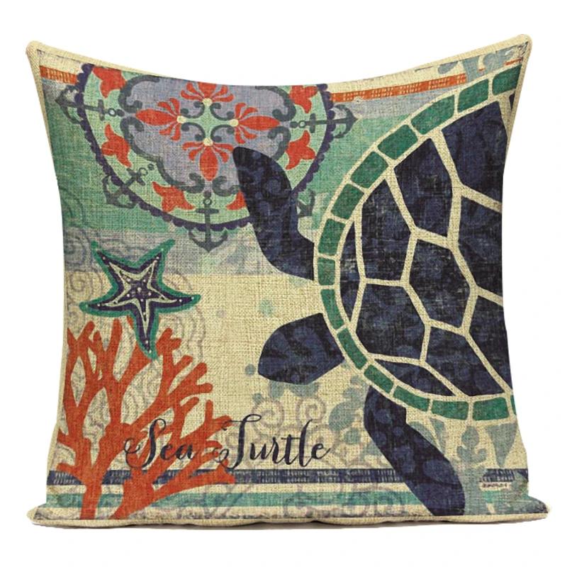 Fashion Nordic Style Marine Biology Conch Crab Octopus Cushion Cover Sea Whale Home Pillow Case Custom Pillows Covers