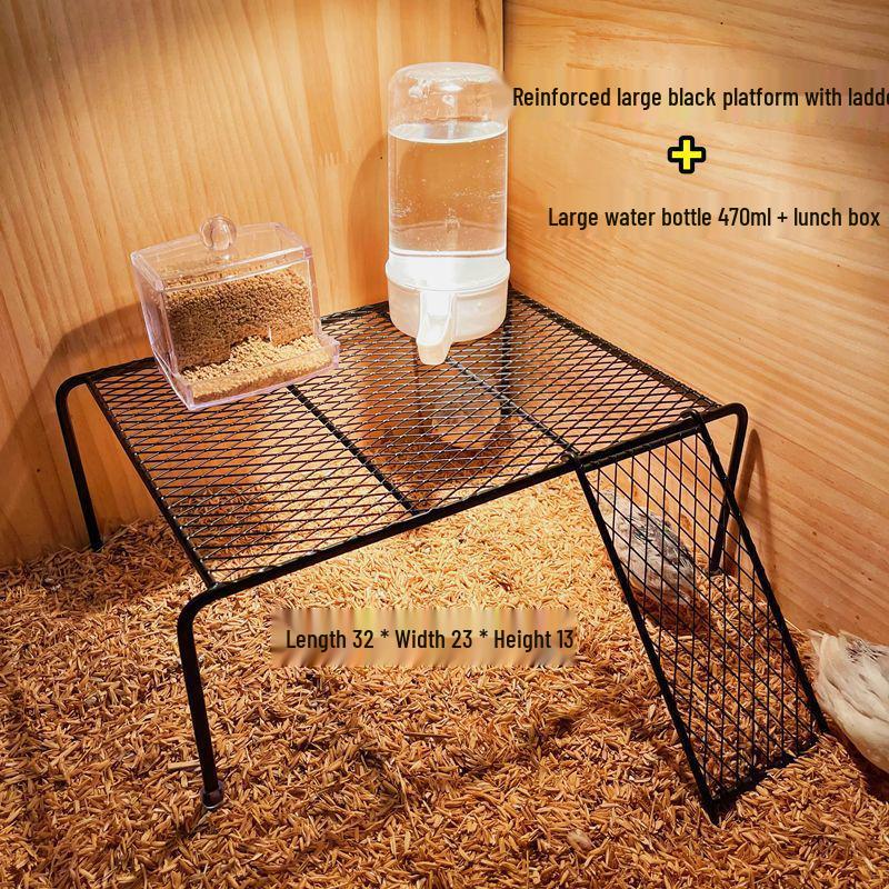 Rooster Ornament Shelf & Chicken Coop Feeder Platform