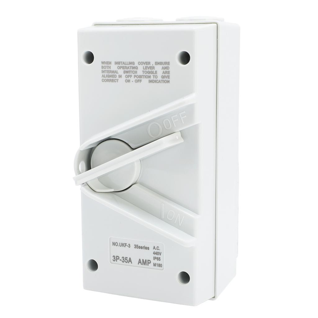 Enclosed Motor Disconnect Switch AC440V 35A IP65 Water Proof 3 Pole Safety Isolation Switch