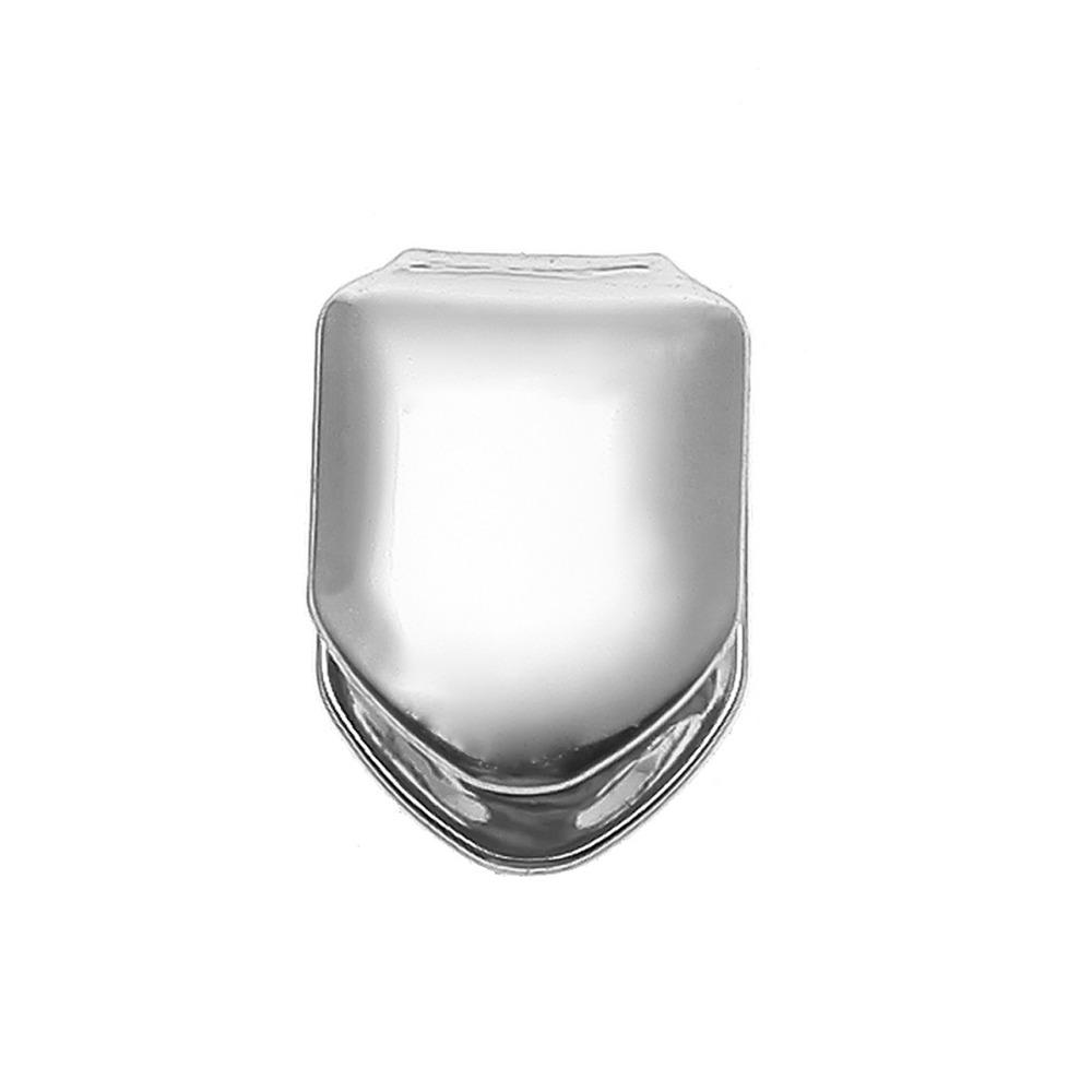 Trendy Hip Hop Gold Plated Small Single Tooth Cap Grillz Top Bottom False Teeth Stylish Fashion Jewelry Accessory