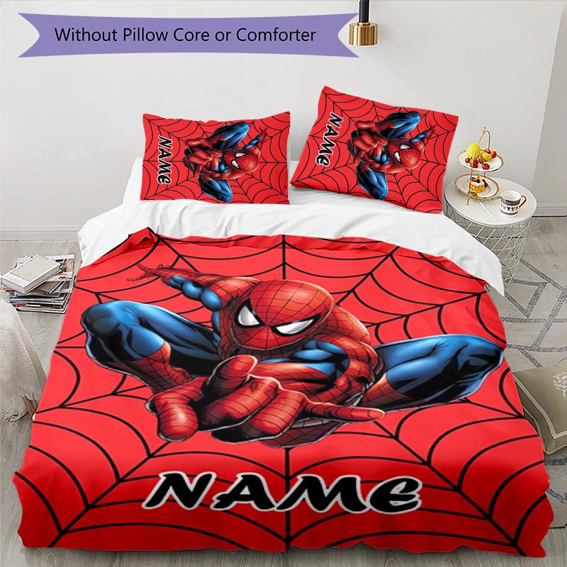 3pcs Spider Man5 Cover Set - Personalized Name, HD Printed Bedding with 1 Cover and 2 Pillowcases - Perfect for Home Decor, Easy Care