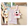 Cute Cartoon Checkerboard Backseat Hanging Car Tissue Box Creative Auto Decoration