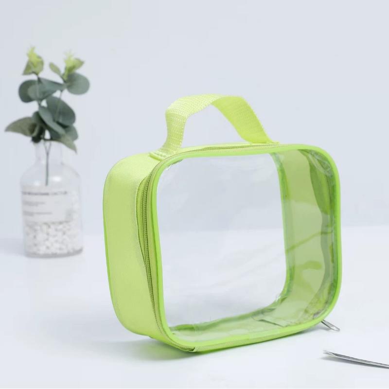 

Candy Color Transparent Beach Bag Pu Leather Large Capacity Clear Pvc Handbag Waterproof Swimming Small Tote Travel