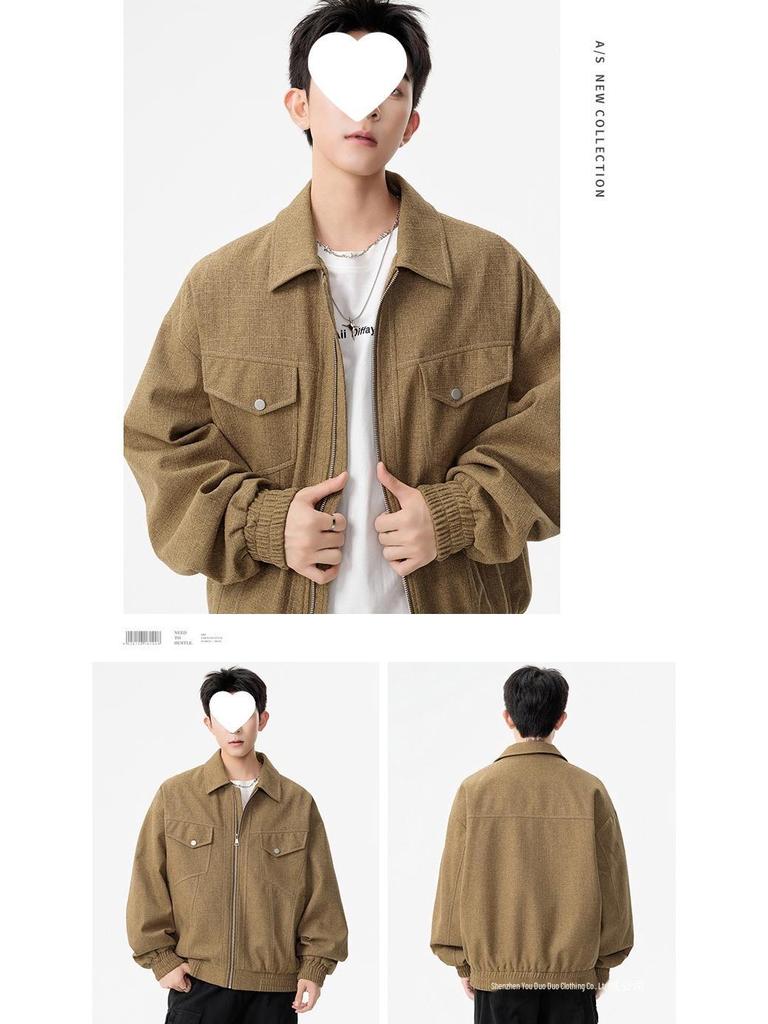 Men's Plus Size Lapel Jacket: Trendy Korean Style, Light Luxury, M-7XL, Daily Commute Outerwear