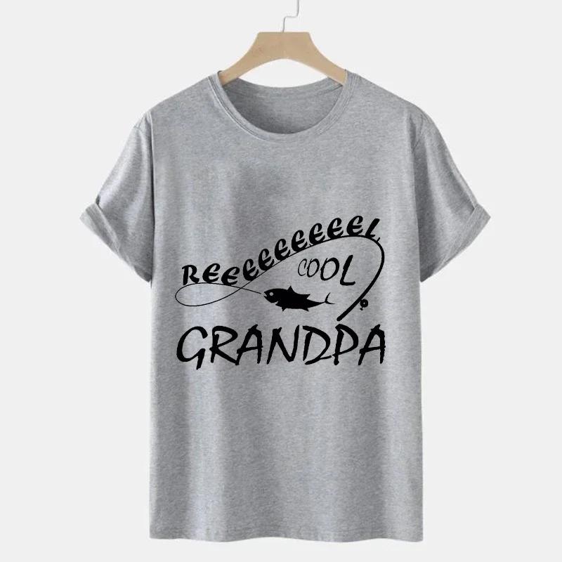 Men's Brand T-shirts Fishing Grandpa Print Shirt Funny Short Sleeve T Shirts Summer Tshirt Harajuku Streetwear T-Shirt for Men