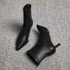 Sexy Damen Stiefeletten mit spitzer Zehenpartie, neuer Trend, High Heels, Schuhe, Pumps, Chelsea, kurz, Botas, Winter, Frau, Goth, mit Absatz
