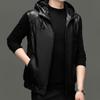 Eleteam Men's Leather Hooded Business Casual Vest YTMMRXF106