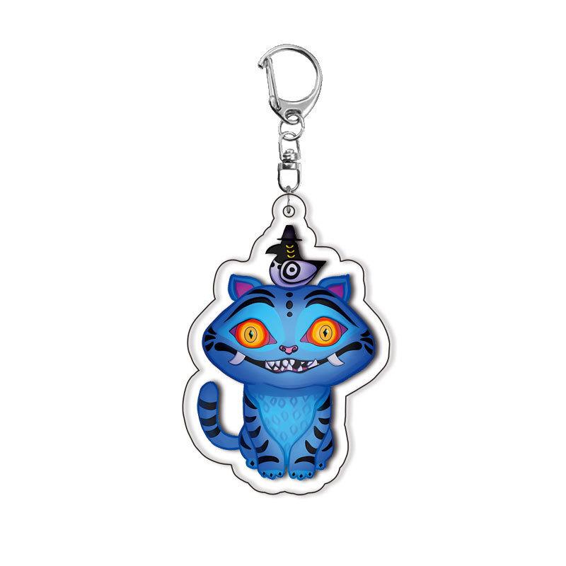 Cartoon Huntrix Saja Boys Derpy Tiger Acrylic Keychains Ring Double-Sided Key Chain Jewelry K-Pop Demon Hunters Fan Love Gifts