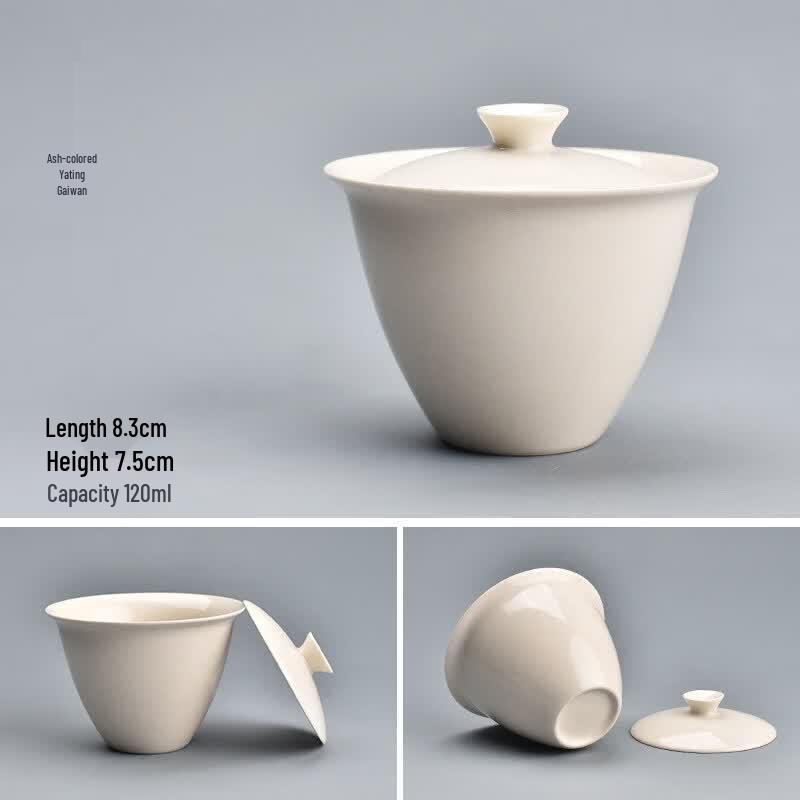 Dehua Ceramic Hand-Painted Gaiwan Teacup