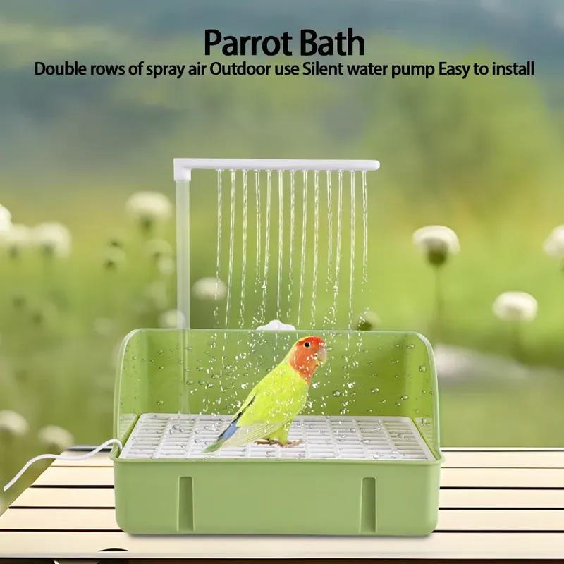 Parrot Bath Tub Bird Automatic Bathtub With Multiple Faucets Automatic Shower Bathtub For Small Medium Parakeet Cleaning Bath