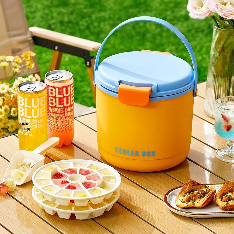 Changbaosen Portable Insulated Cooler Bucket with 2 Ice Trays