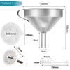 Stainless Steel Funnel Set with Handle Detachable Strainer and 200 Mesh Filter Kitchen Funnels Kit for Liquid Oils Powder Juice