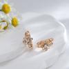 Luxury Cutout Crystal Flowers English Earrings  Rose Gold Color Fine Jewelry Trendy Natural Zircon Full Paved Earrings