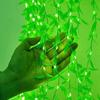 200 LED Grüne Lichtervorhang mit Blattdesign, Dekorative Lichterketten