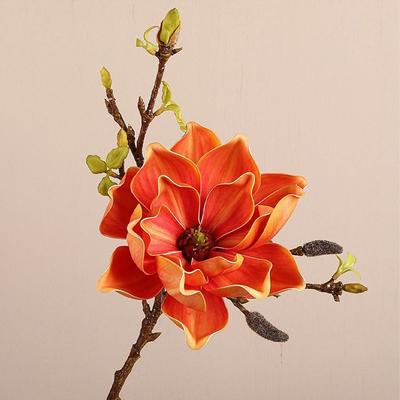 EVA Artificial Magnolia Branch Real Touch Handmade Simulation Big Magnolia Floral Art Fake Flower Home Office Decor