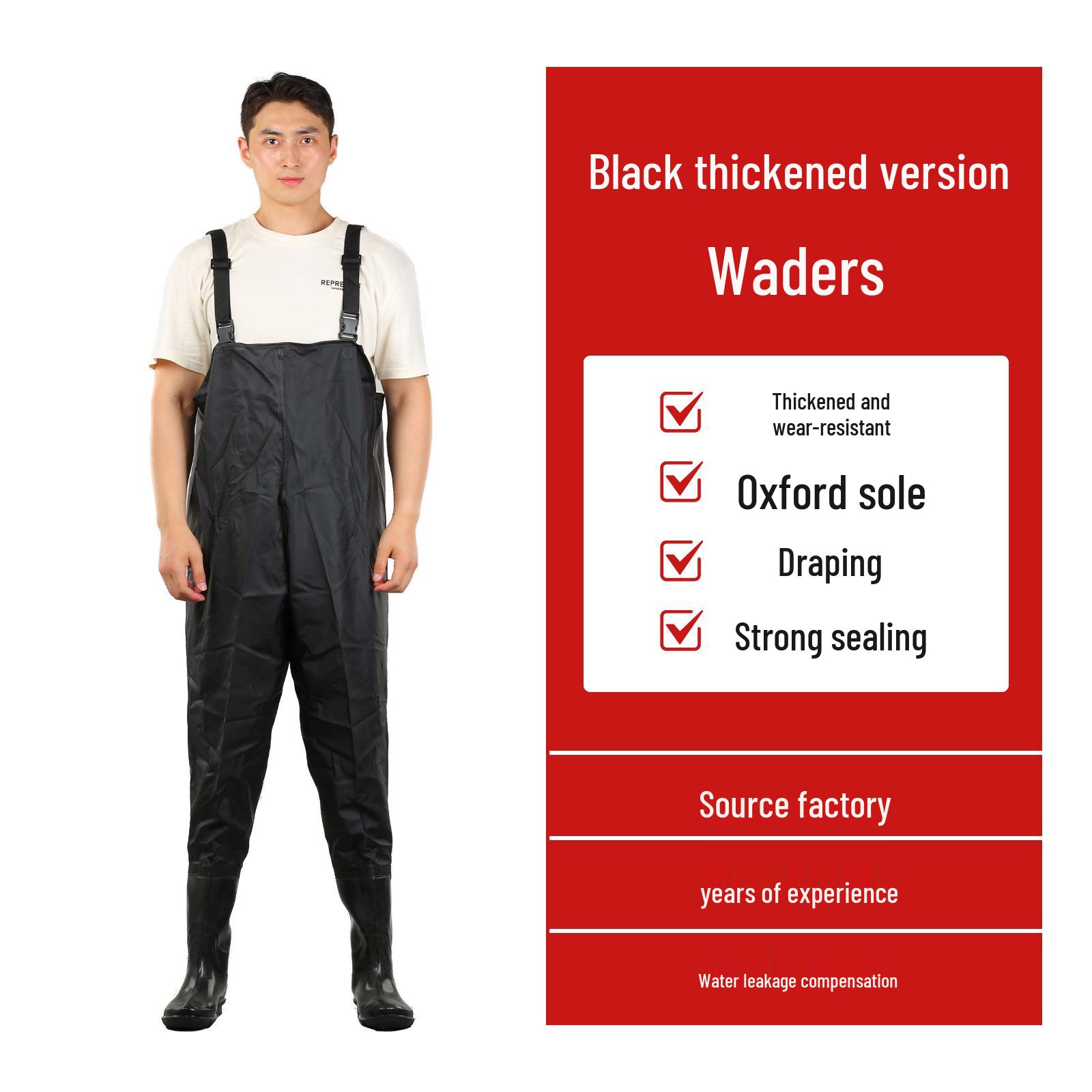 

Thickened Waterproof Golden Sea Waders: Half-Body Fishing and Rice Planting Pants Size 42