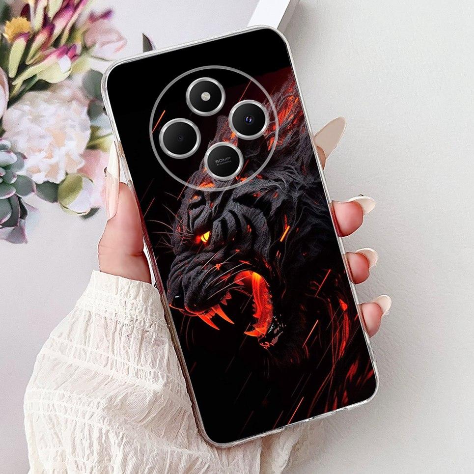 

For Xiaomi Redmi 14C 14R / Poco C75 Cases Cool Style Tiger Dragon Pattern Phone Case Clear Soft Silicone TPU Back Cover Coques Redmi 14C 14R