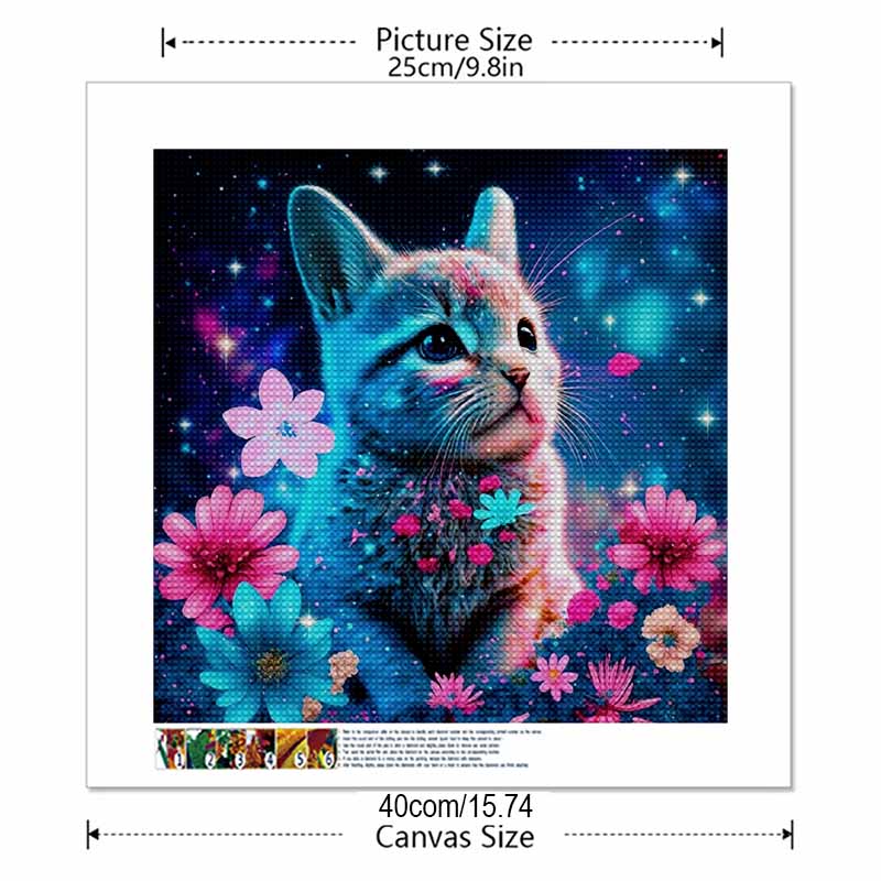 New Arrival 5D DIY Full Circle Diamond Painting "Flowers and Cats" Embroidery Cross Stitch Home Decor Gift