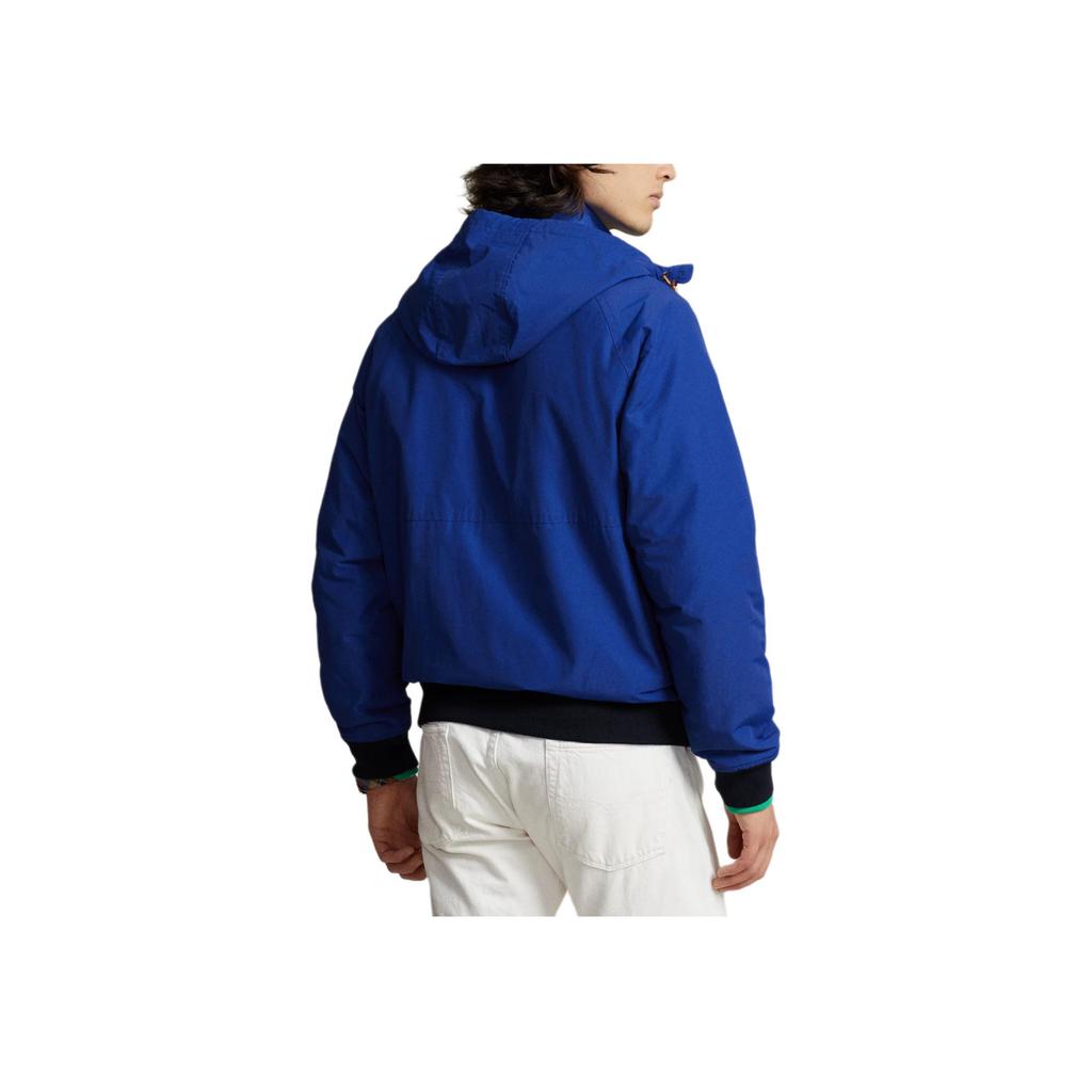 Polo Ralph Lauren FW23 Kurtka z kapturem zapinana na zamek z haftowanym logo i nadrukiem, z długim rękawem, męska, niebieska 710923262-001
