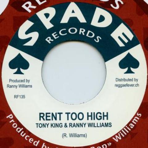 7inch Record TONY KING, RANNY WILLIAMS - Rent Too High / Summer Place RF135 Spade/Reggae Fe 1968 Europe Reggae, Ska & Dub