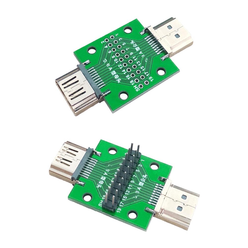 Male to Female Test Board MINI Test Connector With Board PCB 2.54mm Pitch 19 Pin DP HD A Female To Male Test Board Adapter 1PCS