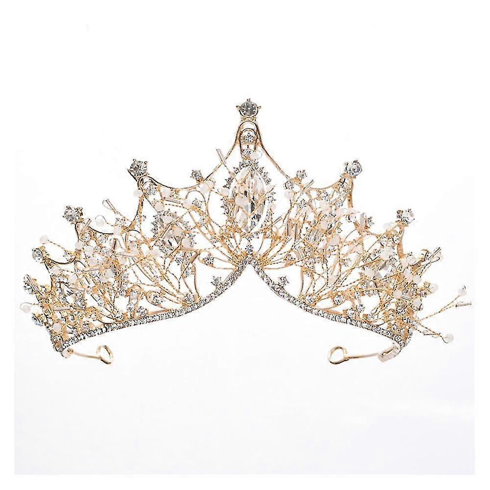 Rhinestone Wedding Crowns And Tiaras For Women, Costume Party Hair Accessories With Gemstones