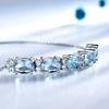925 Sterling Silver Bracelet  Adjustable Oval Cut Created  Sky Blue Topaz for Women Charm Gemstone Party  Birthday Fine Jewelry
