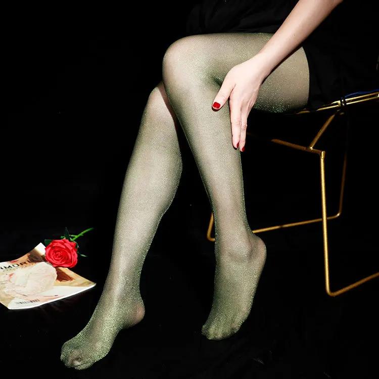 Gold Und Silber Glänzend Herren Sexy Strümpfe 10D Hell Seidenstrumpfhose Leuchtend Sex Flirten Party Strumpfwaren Socken Transparent Strumpfhosen Schwul