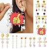 Elegant Rhinestone & Pearl Baroque-Style Long Earrings
