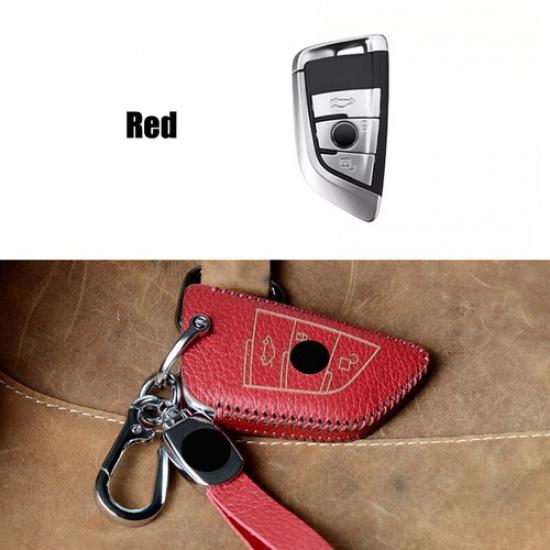 Genuine Leather Car Key Case Cover For BMW X2 X3 X6 2 3 4 5 6 7 Series X7 X4 X5