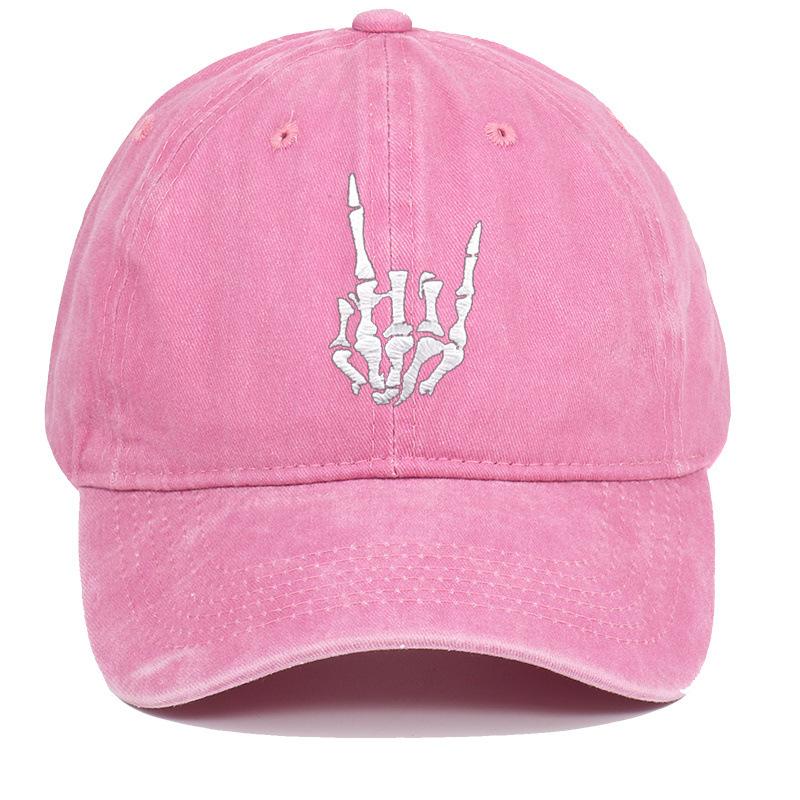 Embroidery Skeleton Hand Pattern Cotton Baseball Cap Low Profile Snap Back Trucker Dad Hat for Men And Women