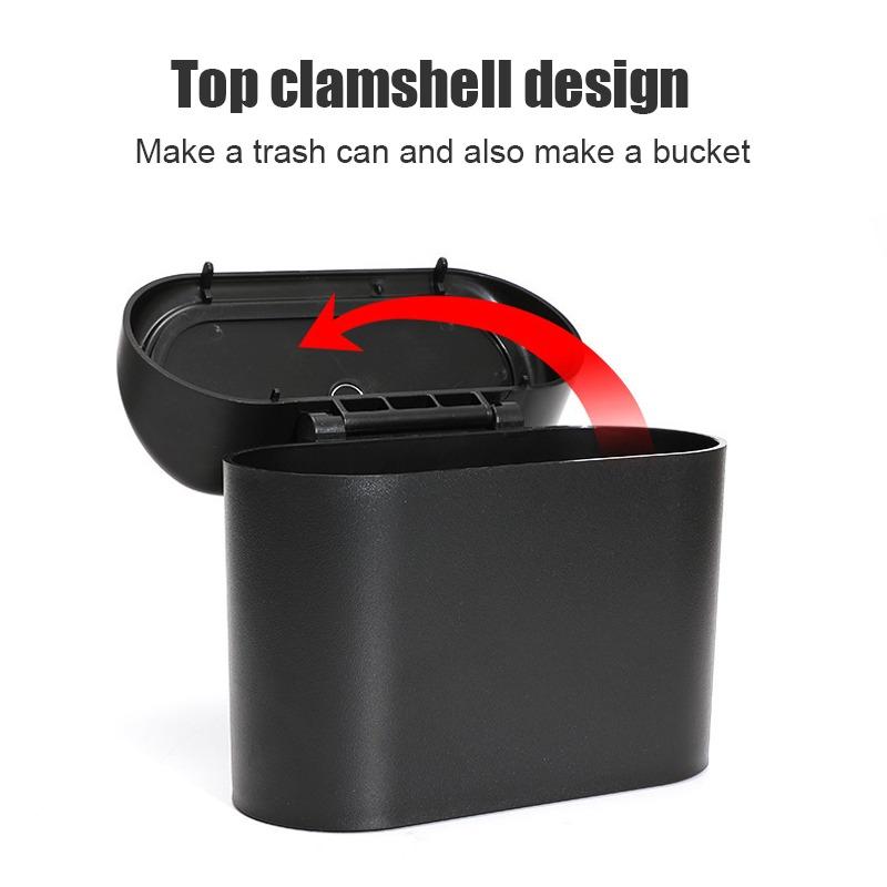 Car Trash Can with Lid Hanging Vehicle Garbage Organizer Case Storage Box Plastic Pressing Trash Bins Auto Interior