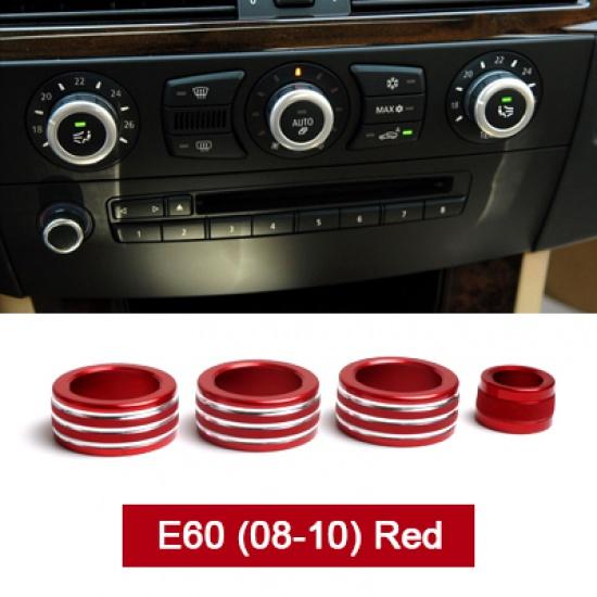 

Автомобильный центр управления кондиционером, ручка громкости, кольцо, крышка кнопки, внутренняя рамка для BMW E60 5 серии, автомобильные аксессуары E60 08-10 Red