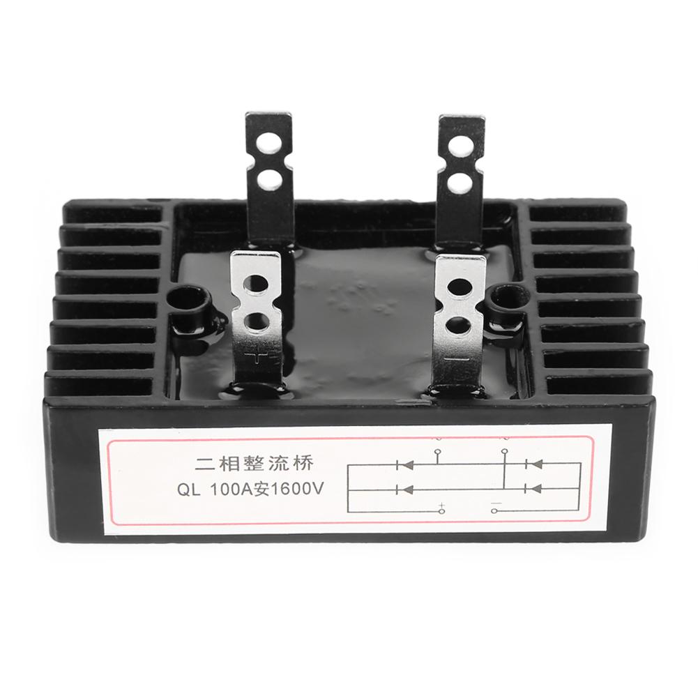 Bridge Rectifier, 2-Phase Diode Bridge Rectifier High Power 100A 1600V Voltage with Large Over Current Capacity for Power Supply