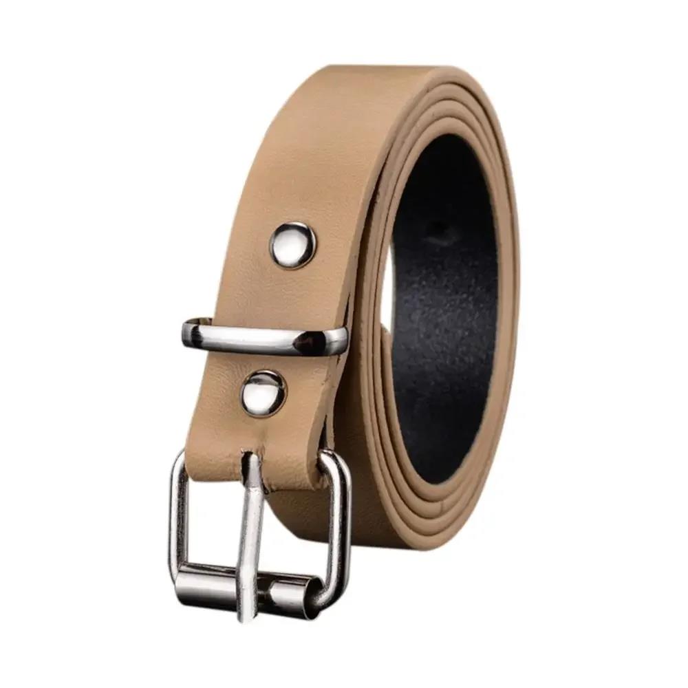 1PC Children PU Leather Belt - Adjustable Waist Strap With Metal Buckle For Jeans Pants And Dresses