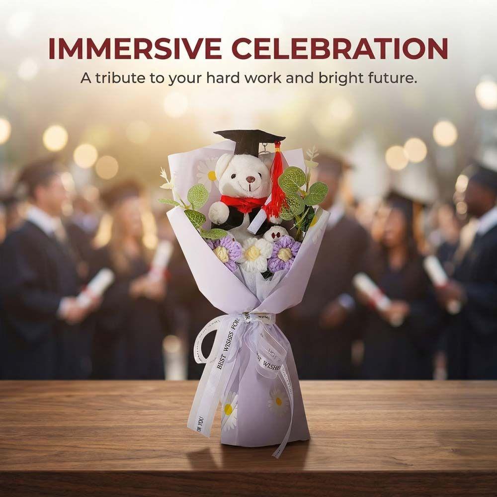 Stuffed Little Bear Doll Bouquet Cartoon Simulated Bear Doll Bouquet  Graduation Gifts
