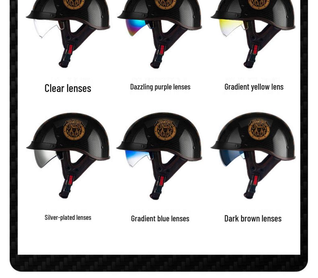 Carbon Fiber Retro Half Helmet for Men – American Prince Motorcycle Style