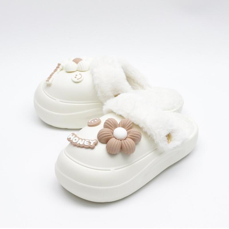 Women s Fur Slippers Fluffy 3 Colors Green 250