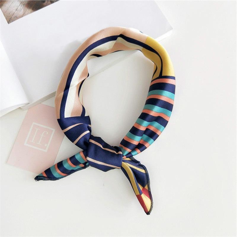 Luxury Square Scarf For Women Silk Feeling Shawl Satin Hijab Fashion Wraps Hair Bands Ribbon Headband Bag Accessories Headscarf