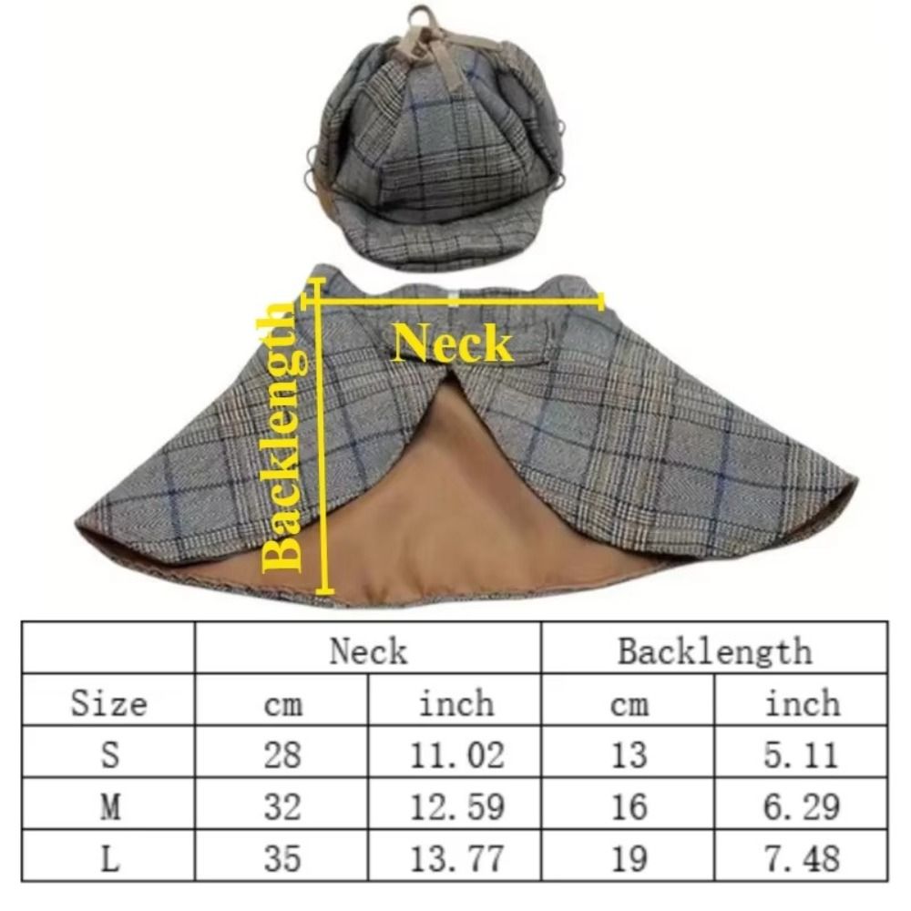 Funny Pet Detective Costume Set Charming Dog Halloween Costume Pet Sherlock Holmes Cloak  Puppy