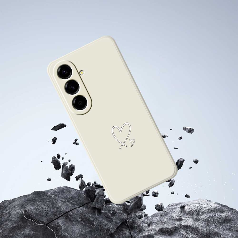 For Samsung Galaxy A56 5G Case White Love Pattern Printing Straight Edge TPU Phone Back Cover