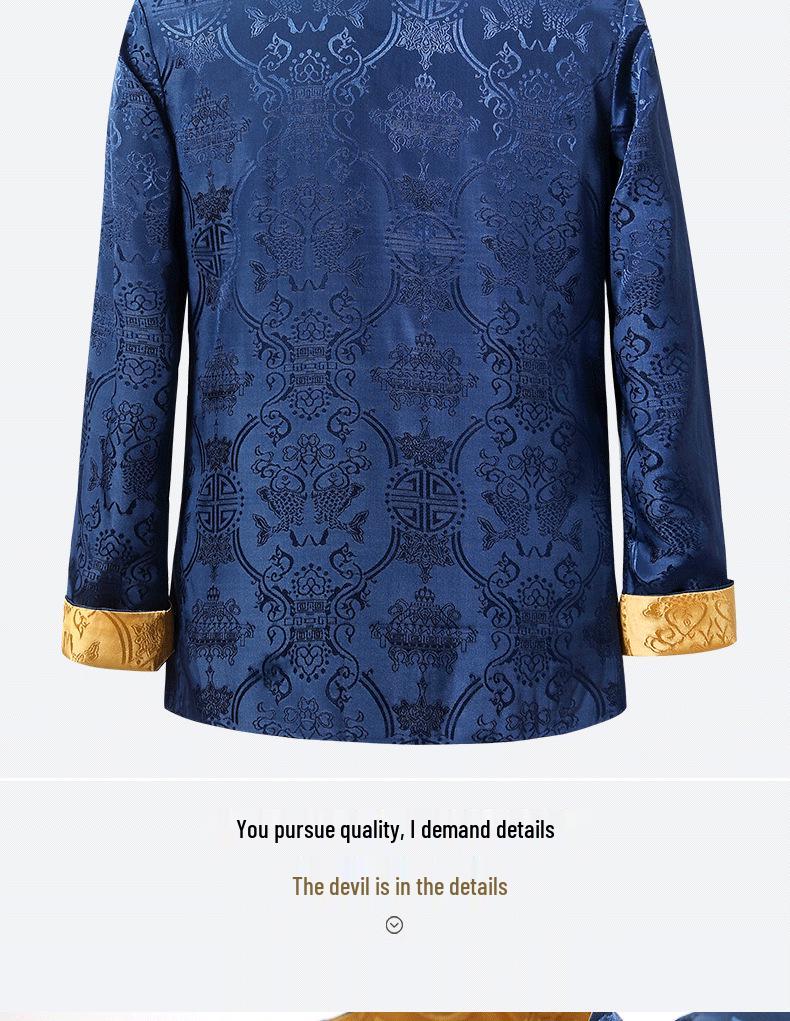 Pánská hedvábná čínská retro oboustranná bunda Tang suit