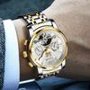 OLEVS Men's Automatic Hand-Winding Mechanical Watch Waterproof Luminous Stainless Steel Business Style
