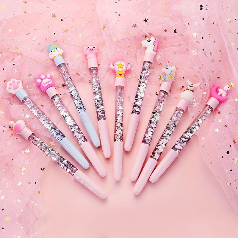 1pc Glitter Sequin Various Cartoon Styles Comfortable Grip Stationery School Office Supplies Student Prize Gift Writing Tools Holiday Gift Novelty Sta