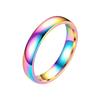 Korean Style 4MM Colorfast Stainless Steel Couple Ring for Women